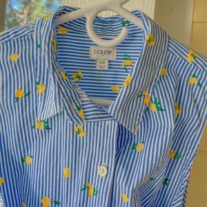 J Crew Lemon Shirtdress Size 10
